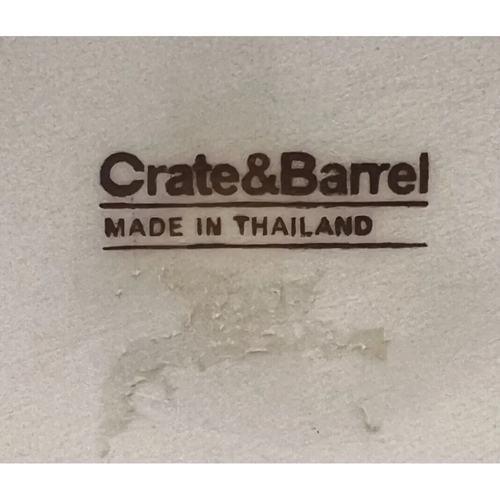 Crate and Barrel Leaf Vase Green and White with Enamel Fern Leaves Botanical - Picture 8 of 8